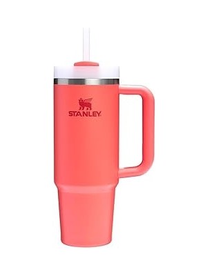 Starseven Quencher Pipetli Termos Bardak, Mercan (Hot Coral), 0.89 Litre