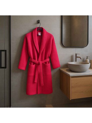 Alesta Home Pamuklu Waffle Bornoz BRNZ015 - Pembe, S/M