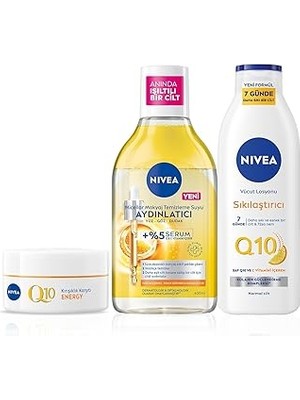 Starseven C Vitamini Bakım Seti, Q10 Sıkılaştırıcı Losyon 250ML, Gündüz Kremi 50ML,MAKYAJ Temizleme Suyu 400M