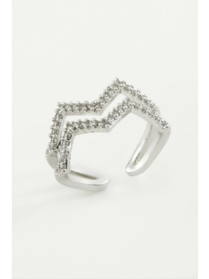 Starseven Zikzak Zirkon Taşlı Yüzük