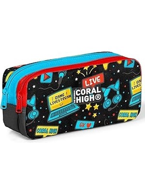 Starseven Coral High Siyah Iki Bölmeli Kalem Çantası - Erkek Çocuk