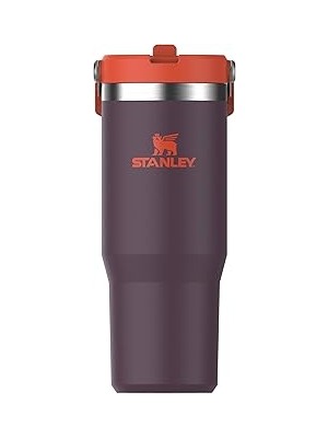 Starseven Iceflow Flip Straw Tumbler Pipetli Termos Bardak, Mürdüm (Plum), 0.89 Litre