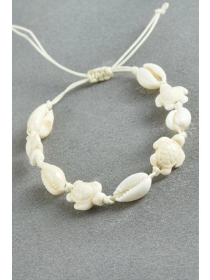 Starseven Kaplumbağa Istiridye Makrome Ip Bileklik