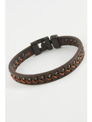 Starseven Ip Işlemeli Kaliteli Suni Deri Bileklik