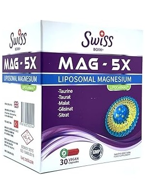 Starseven Swiss Bork® Mag - 5x Magnezyum 450 30 Vegan Kapsül