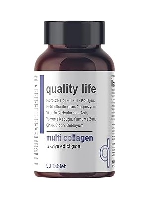 Starseven Quality Life Multi Collagen 90 Tablet - Tip 1-2-3-5-10 Kolajen Msm Magnezyum C Vitamini Yumurta Kab