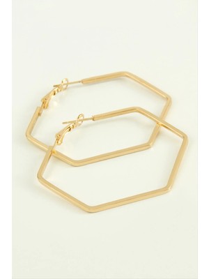 Starseven Beşgen Halka Küpe 4 cm