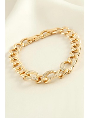 Starseven Xuping Oval Zirkon Taşlı Lüks Çelik Bileklik