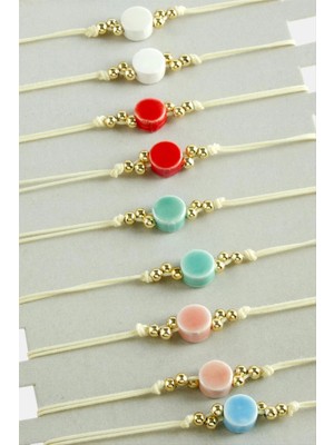 Starseven Yuvarlak Cam Ip Bileklik