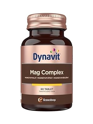 Starseven Dynavit Mag Complex 200MG Magnezyum Kompleks 3lü Form (Malat-Sitrat-Bisglisinat) 60 Tab–kas &amp; K