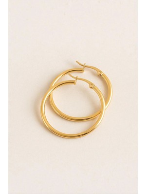 Starseven Halka Lüks Çelik Küpe 3 cm