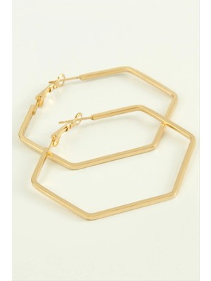 Starseven Beşgen Halka Küpe 6 cm