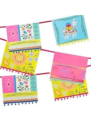 Starseven Talking Tables Boho, Asma Çelenk (Lama- Çiçek Motifli), Renkli, 4 Metre