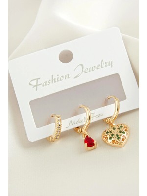 Starseven 3 Adet Zirkon Taşlı Küpe