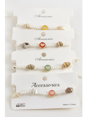 Starseven Deniz Kabuğu Inci Makrome Ip Bileklik