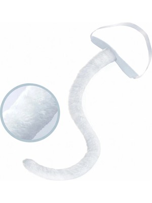 Starseven Beyaz Peluş Kuyruk Şekil Verilebilir 70 cm