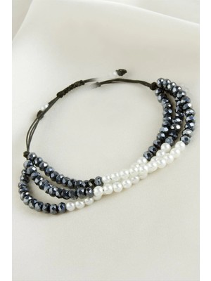 Starseven Incili Üçlü Kristal Bileklik