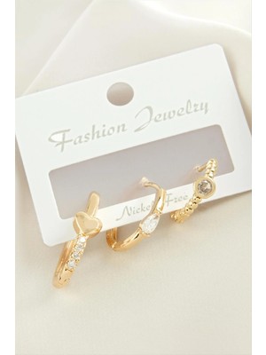 Starseven 3 Adet Zirkon Taşlı Küpe