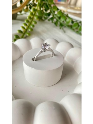 Vıp Xuping Silver Gümüş Taş Tektaş Yüzük