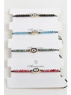 Starseven Nazar Kristal Makrome Ip Bileklik