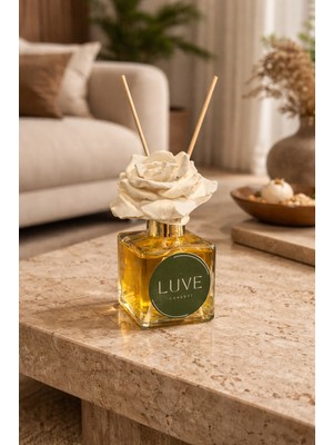 Luve Concept Golden Rose Oda Kokusu 100 ml Beton Gül Dekorlu Çubuklu Dekoratif Oda Kokusu
