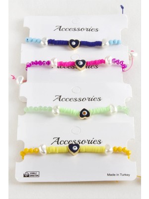 Starseven Inci Fimo Kristal Makrome Ip Bileklik