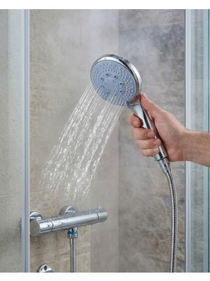 İntora Spiral Hortumlu 4 Kademeli El Duşu Seti Duvar Askılı Banyo Duş Başlığı