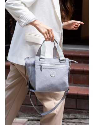 Sanmorris Kadın 5 Gözlü Paraşüt Kumaş Ayarlanabilir Çapraz Askılı El ve Omuz Çantası 4014