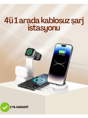 İntora 4 Aynı Anda Şarj Edebilen Kablosuz Şarj Istasyonu – Çok Yönlü Pratik Tasarım