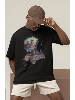 Sevbano Tasarım Stranger Things Dizi Baskılı Unisex Oversize Tişört