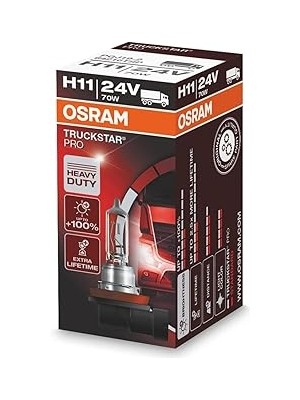 Starseven Ampul Truckstar H11 24V 70W%120&APOS;YE Kadar Fazla Işık 2.5x Daha Uzun Kullanım Süresi 6