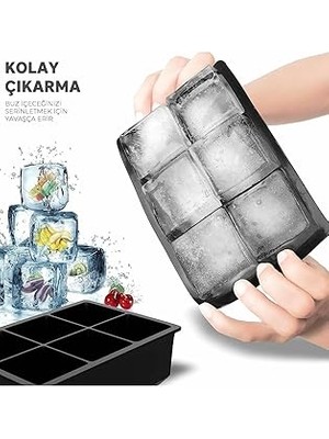 Starseven Orret Kare Buz Kalıbı | Çok Amaçlı Buz Küpü Kalıbı | | Kare Buz Küpü Kasesi 6 Bölmeli | Kolay