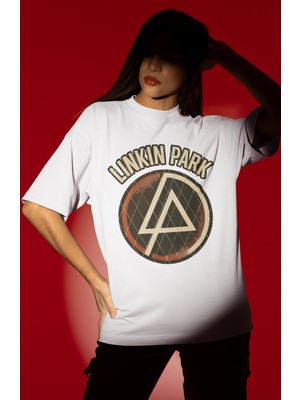 Sevbano Tasarım Linkin Park Rock Metal Müzik Grubu Baskılı Unisex Oversize Tişört