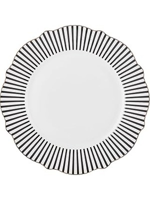 Starseven New Romantic Ince Çizgili Servis Tabağı 27 cm Siyah