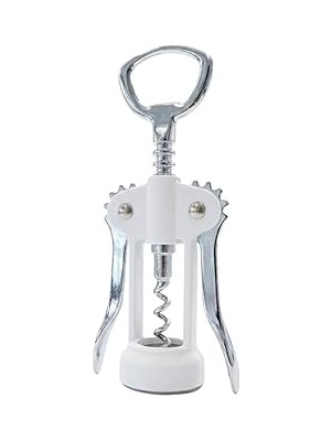Starseven Beyaz Kanatlı Tirbuşon Şarap Açacağı – Paslanmaz Çelik Vidalı, Ergonomik Kollu, Klasik Şişe Açacağı