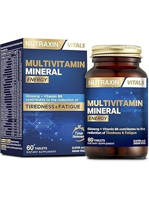 Starseven Nutraxin Multivitamin Mineral – Ginseng, Coq-10, L-Karnitin, Taurin 24 Vitamin-Mineral Iç