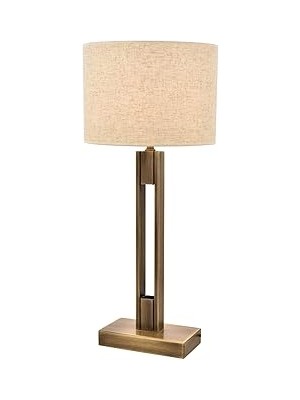 Starseven Avonni ML-9108-1E Eskitme Kaplama Masa Lambası, E27, Metal, 35 cm