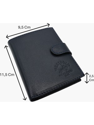 Westpolo Bozuk Para Kağıt Para ve Bol Kart Bölmeli Hakiki Flötr Deri Patlı Erkek Cüzdanı - Lacivert