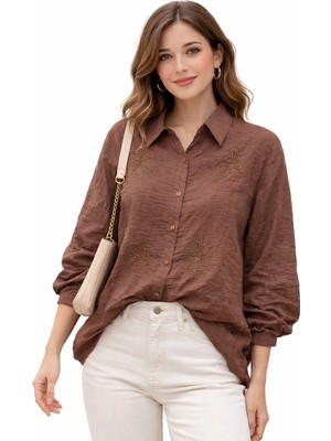 Modaplaza Kadın Boncuk Işlemeli Gömlek 71747