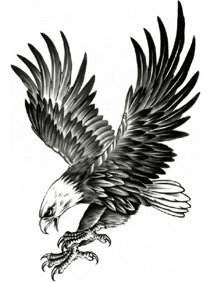 LTG Nova Kartal Geçici Dövme Şablonu Büyük Boy