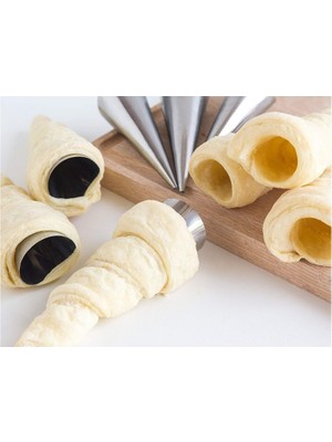 Zemira Kornet Kurabiye Şekil Verici - Paslanmaz Korneo Kalıbı 6 Lı