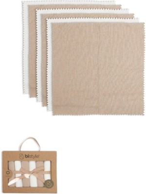 Bistyle Colours Kutulu 6lı Penye Mendil 20X20 90161 Ekru Kahve