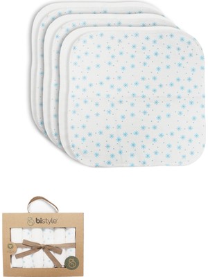 Bistyle Stars Kutulu 6lı Penye Mendil 20X20 90104 Mavi