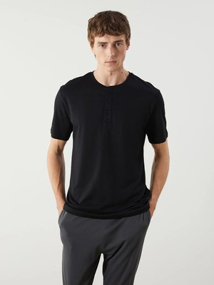 Lc Waikiki Yeni Sezon Bisiklet Yaka Kısa Kollu Erkek Pijama Üst