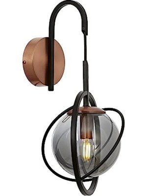 Esranın Dünyası Siyah Boyalı Metal Aplik, E14, 22X24 cm