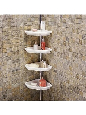 Esranın Dünyası Beyaz Aluminyum Banyo Köşe Rafı