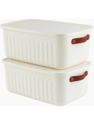 Esranın Dünyası 2'li Kapaklı Saklama Kutusu Seti - 10 Litre - Çok Amaçlı Organizer