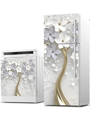 Esranın Dünyası Beyaz Eşya Sticker Kaplama - 3D Ahşap Görünümlü