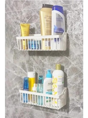 Esranın Dünyası 2'li Yapışkanlı Banyo Rafı, Duş ve Küvet Düzenleyici