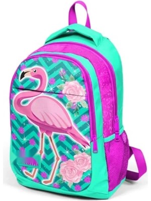 Esranın Dünyası Renkli Flamingo Desenli Sırt Çanta